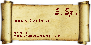 Speck Szilvia névjegykártya